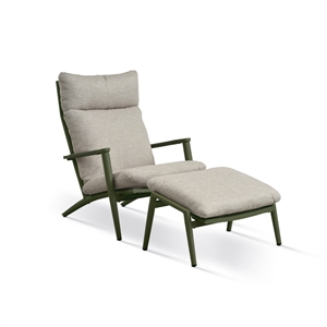 Samar loungestol - INKL. fodskammel - Olive/Beige